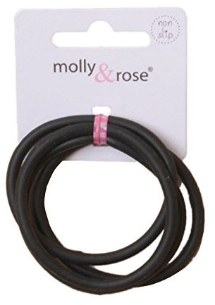 Lot de 4 élastiques de cheveux Silicone noirs et antidérapants, bandes de pompons