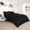 Brentfords Black Soft & Breathable Microfibre Bed Set - Single Duvet Cover Set - Plain Dyed Quilt Bedding With Pillowcase
