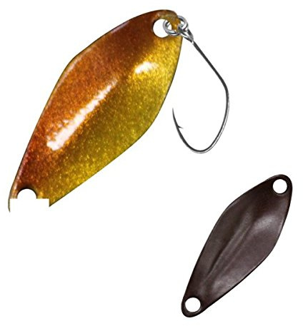 FTM Spoon Tremo 2, 9cm - Forellenblinker zum Ultra Light Angeln auf Forellen, Forellenköder zum Spinnangeln, Spinnköder, Blinker, Farbe:braun-rot/braun, Gewicht:0, 9g