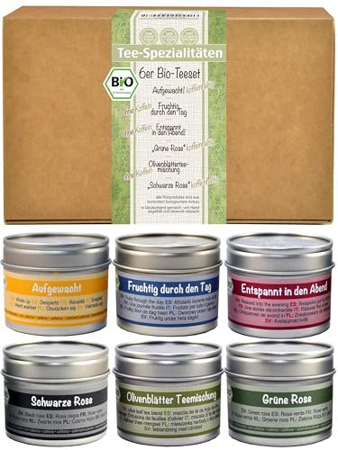 direct&friendly Bio Tee Geschenkset mit 6 verschiedenen Bio Teemischungen (Naturkarton)