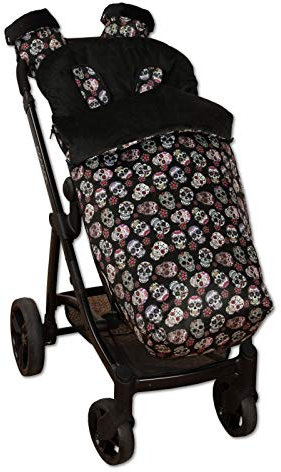 Babyline Lovely Skull Fußsack, unisex, Schwarz