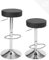 KAYELLES Lot 2 Tabourets Bar siège Rond Simili Cuir sans Dossier, Hauteur réglable, Repose Pieds, pivotants 360° Pied Chrome YO (Noir)