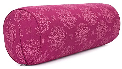 Bodhi Yoga Bolster Ø 22 cm | Maharaja Collection | Yogabolster aus 100% Baumwolle | Yogarolle mit Kapokfasern | Yogakissen für Restorative & Yin Yoga