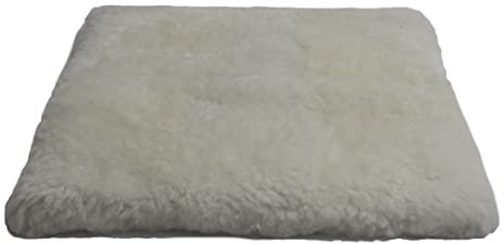 Reissner Lammfelle SIKI-VF Schaffell Sitzkissen Vollfell Qualität (Rollstuhlauflage Katzenbett) VF 40x40cm weiß