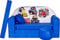All4All Kindersofa Klappsofa - Schlafsofa 3in1 - Velo - Spielsofa für Kinder - Sofa zum Aufklappen - mit Pouf - faltbar - zum Schlafen – Schaumstoff Sofa (C14 Blau mit Autos)
