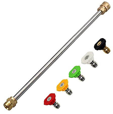 Aste e Bacchette per Idropulitrici, 15 Pollici Prolunga Lancia Diritte Wand Compatibili con Idropulitrici Kranzle M22(14mm),con 5 Ugelli per Autolavaggio, 4000PSI, 280 BAR
