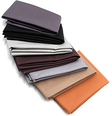 7x 0,5m Baumwollstoff Set 148cm Breite 100% Baumwolle 3,5m Material Auswahl viele Farben Patchwork (Grau/Brauntöne, 7er Set)