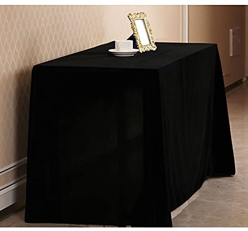HUALEMEI Volltonfarbe Gold Samt Rechteckig Tischdecke,Verdicken Falten-resistent Tischtücher,Waschbar Schweres Gewicht Tafeltuch-E 160x200cm(63x79inch)