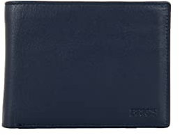 Bric's Bernina Horizontale Herren-Brieftasche aus Leder mit RFID-Schutz, Münzfach, Fach für Geldscheine und 16 Kartenfächer, Größe: 9,5 cm x 12,5 cm x 2,5 cm, Ozeanblau