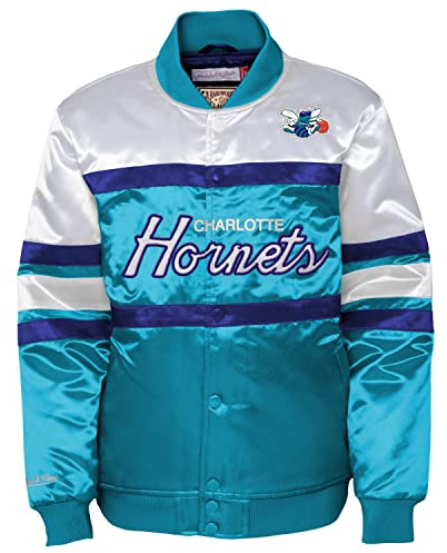 Mitchell & Ness NBA Special Script Heavyweight Satin Jacket - Charlotte Hornets - M