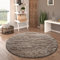 Paco Home Hochflor Teppich Rund Wohnzimmer Schlafzimmer rutschfest Shaggy Modern Flauschig Einfarbig Langflor Kunstfell, Grösse:120 cm Rund, Farbe:Taupe