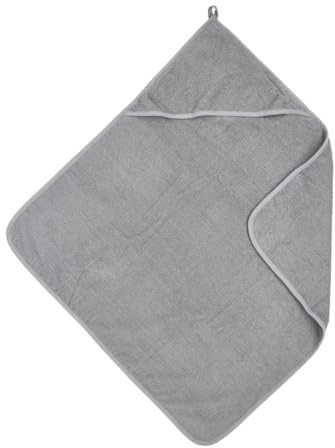 MEYCO Baby Kapuzenbadehandtuch 75x75cm Frottee Babyhandtuch Grey | 100 % Baumwolle - Oeko Tex zertifiziert - kuschelig weich - feuchtigkeitsabsorbierend & schnell trocknend