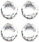 KVSERT 4pcs 40MM Feng facetado decoración bola colgante de cristal (transparente)