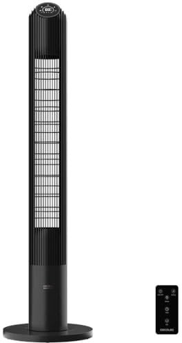 Cecotec Ventilador de Torre EnergySilence 9150 Skyline Smart Design de 46, 45 W, Pantalla LED táctil Mando a distancia, 3 Velocidades, 4 Modos, Temporizador 12h, Oscilación 70º