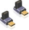Poyiccot 90 Degree USB C Adapter 40Gbps, PD 240W, USB C 90 Degree Male to Female Extender, 8K Video, LED Light, Laptop, Tablet, Phone, 2pcs