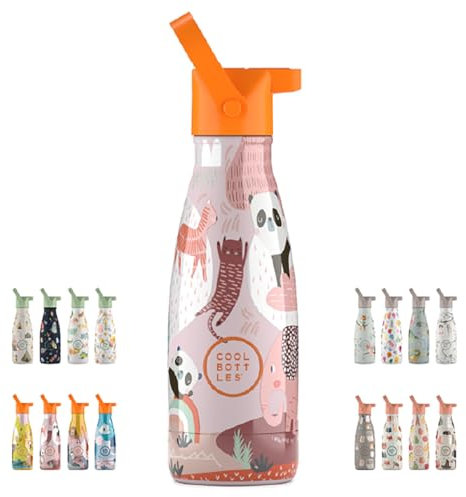Botella Térmica Infantil - 260 ml - Panda Gang - Botella de Agua de Acero Inoxidable - Bebidas Fías 36 Horas y Calientes 18 Horas - Acabado con Pintura en Relieve - Sin BPA - Cool Bottles