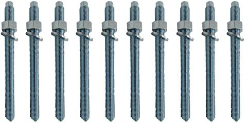 10x Remstaler ANKERSTANGE | M8 M10 M12 M16 M20 | Stahl verzinkt/Edelstahl A4 | -HÖCHSTE QUALITÄT- bester Preis (Verzinkter Stahl, M10x300)