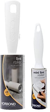 Korbond Mini & Full Size Lint Roller Bundle - Pet Hair Remover Rollers - 30 Sheet Mini & 49 Sheet Full Size