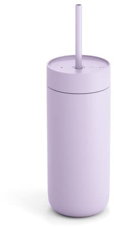 Fellow Carter 16oz Stainless Steel Vacuum Insulated Cold Travel Iced Coffee Mug with Leakproof Lid and Straw