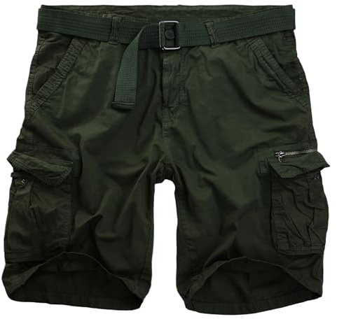 Procity Vintage Herren Cargo Shorts Bermuda Kurze Hosen Herren inkl. Gürtel