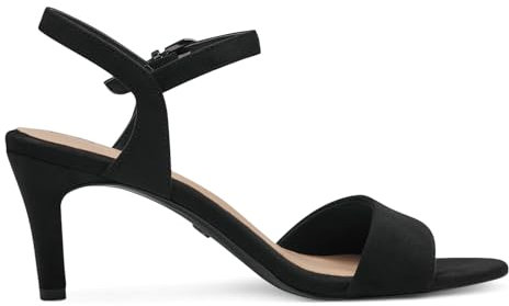 Tamaris Damen Sandaletten, Frauen Sandalen,Sommersandalen,bequem,flach,Sommerschuhe,Freizeitschuhe,offene Schuhe,Strandschuhe,Black,38 EU