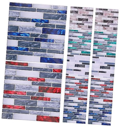 Angoily 50stücke Selbstklebende Fliesen Für Badezimmer Fliesenaufkleber Dekorativ Wandküche Badfliesen Aufkleber Marmor Muster