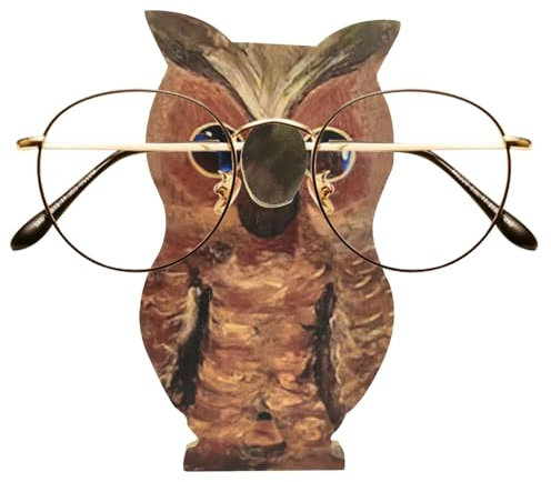 KLYNGTSK Support de Lunettes en Bois, Porte Lunettes en Bois Support de Lunettes Animaux Support à Lunettes en Forme de Hibou Support de Lunettes de Soleil Présentoir à Lunettes pour Maison Bureau