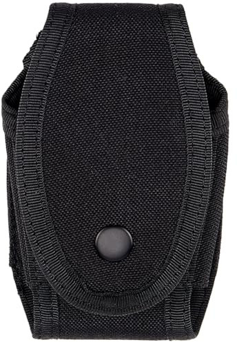 GORGECRAFT Handschellenholster-Hülle Mit Klappe Taktische Strapazierfähige Nylon-Handschellentasche Tragetasche Scheide Mit Scharnier Und Kette Handschellen Gürtelbefestigung Polizist Polizei Schwarz