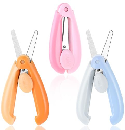 Ouligay 3 Stück Kinderschere mit Stumpfer Spitze, Schere Kinder Set, Abgerundete Bastelschere Kinder ab 2+ jahre, Kinderscheren, Kleinkind Schere für Kinderschule Tägliches Basteln Papierarbeiten