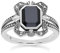 Art-Deco-Ring aus Baguette-Onyx und Markasit in Sterlingsilber Größe: 55