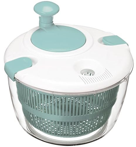 Lizbin Centrifuga per insalata, grande centrifuga per insalata con capacità di 5 l, centrifuga manuale multiuso facile e veloce (blu)