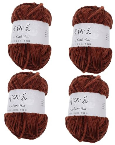 DIYEAH 4rollen Rollendes Dekoratives Häkelgarn Aus Wolle Hochwertige DIY Wolle Für Stricken Und Häkeln Für Schals Mützen Und Accessoires Kaffee Farbe