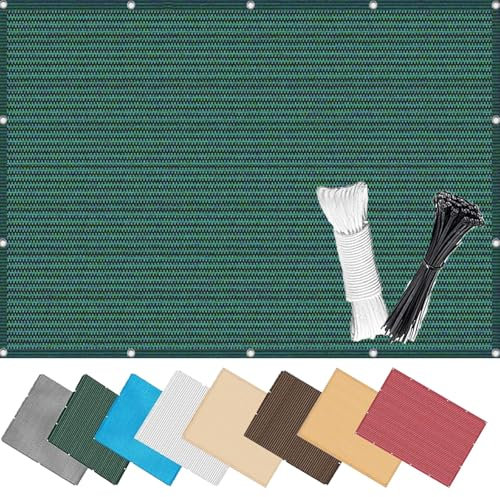 Balkonabdeckung mit Ösen 2.5 x 8.5 m, Wind Und UV Schutz, Beständig, Ohne Bohren, Viele Größe Und Farben, Seitlich Sichtschutz Balkon, mit Kabelbinder, für Balkon, Grün