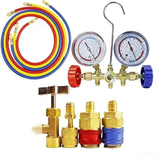 Kit de jauge de collecteur de climatisation pour R410A R32 R404A Kit essentiel de jauge de collecteur CVC pour applications automobiles et CVACR (A)