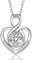 MomentWish Unendlichkeitszeichen Herz Halskette, 1 Karat Moissanite Herzkette 925 Sterling Silberkette Schmuck Damen Geschenk für Frauen
