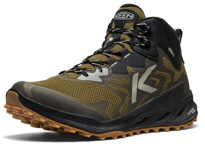 KEEN Zionic Nxt Herren-Schuhe, mittelhoch, wasserdicht, für jedes Gelände, bequem, Dunkeloliv/Schwarz, 44 EU