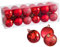 Xcdhemde 24tlg Weihnachtskugeln Ø 4CM，Rote Christbaumkugeln, aus Bruchsicher Mehrweg Kunststoff, Weihnachtsdeko mit Kugeln & Aufhängeband, Weihnachtsbaumkugeln für Drinnen & Draußen