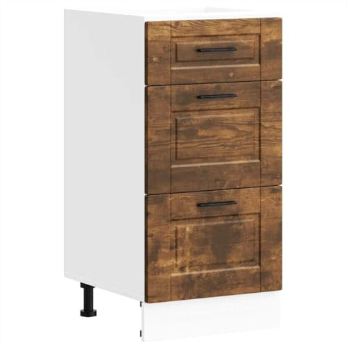 vidaXL Armoire de Cuisine Porto Gris béton Bois d'ingénierie, Meuble d'évier, Meuble de Cuisine avec tiroir, Meuble de Cuisine à tiroir