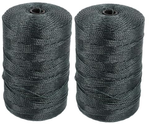 ARTIBETTER 2 Rolls Nylon Twine for Fishing Net Repair Heavy Duty Braided Fishing Line Multi Use Nylon String for Fixing Nets Shrimp Traps and Crabbing Gear 18 Strands Durable and