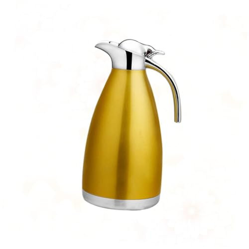 KhUkhu Bouteilles d'eau Thermiques en Métal À Double Paroi Isolées sous Vide pour Thé, Cafetière Portable, Théière, Cafetière, Carafe À Eau avec Couvercle, Bouilloire À Thé Portable,d'or