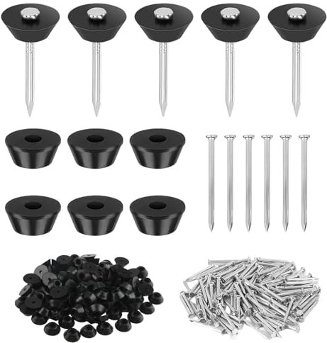 JINXIAN 120 pezzi Chiodi Acciaio per Cemento Armato Chiodelli 30 mm chiodi per quadri muro con disco di tenuta per Lavori in Legno Mattoni Sigillanti Membrana Fondazione