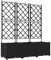 vidaXL Pot de Jardin avec Treillis 3 pcs Noir 120x40x143 cm