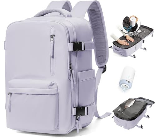 BJLFS Bagage Cabine 40x30x20 Ryanair Wizzair sous vide Femme Sac à Dos Voyage Cabine Avion 45x36x20 pour Easyjet Bagage à Main Sac à dos pour ordinateur 14 pouces Femme