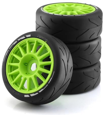 JVRWSC RC Autoreifen Felge Kompatibel Mit WRC Für Feishen Ping Run GT Reifen Für Racing Highway 4 Stück Verschleißfester Reifen 17 Mm Adapter Für 1/8 Pull RC Radreifen