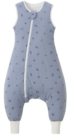 Nivolltha 1.5 TOG Schlafsack mit Füßen, 100% Baumwolle Warm Ganzjahres Premium Qualität Kinder Schlafsack mit Beinen, Ozean, Größe L