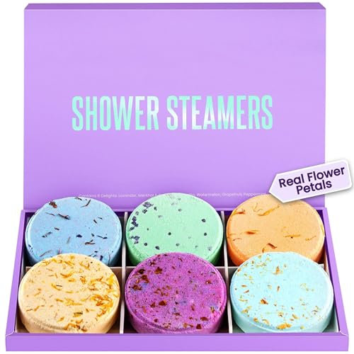 Shower Steamers Aromatherapy for Women and Men – Self-Care Shower Bombs for Stress Relief and Relaxation – 6 Tablets