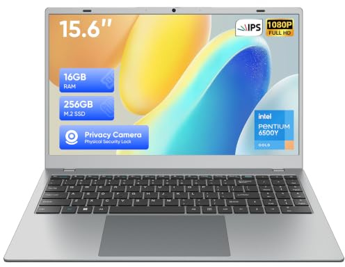 RIANIFEL Computer portatile Win 11, 15,6 pollici 1920x1080 FHD IPS Display, 16GB RAM / 256GB SSD Notebook PC con Intel 6500Y, supporto 2.4G/5G Hz WiFi, BT5.0