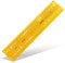Aristo Isonorm Schriftschablone gerade Mittelschrift (7,0 mm, H-Profil, Typ B, formstabiler PET-Kunststoff) orange-transparent