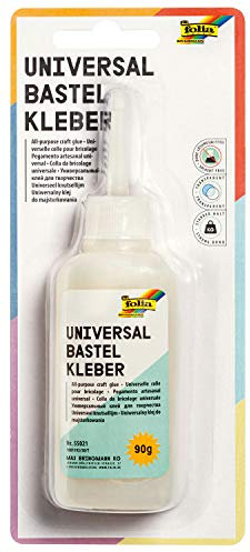 folia 55021 - Universal Bastelkleber transparent, 80 ml, starker Halt, sauberes Arbeiten
