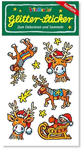 Rentiere Glitter-Sticker / Glitzer-Sticker von Lutz Mauder // Sticker Glitter Tattoo Glittersticker Kinder Mitgebsel Geschenk Basteln Aufkleber Weihnachten Weihnachtsmann Christmas Heiliges Fest Engel Mond Stern Komet Schneemann Weihnachtskalender Nikolaus